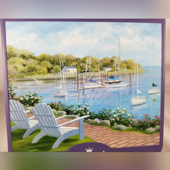 Hallmark Jigsaw Puzzle Lazy Afternoon Tin 1000 Pieces Adirondack Boats Yacht - Picture 4 of 10